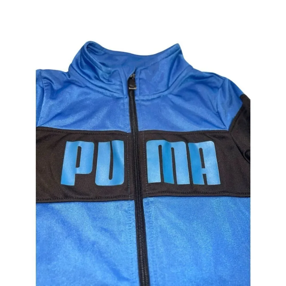 Puma Boys 2-Piece Track Set Blue & Black Zip Jacket Joggers Size 5